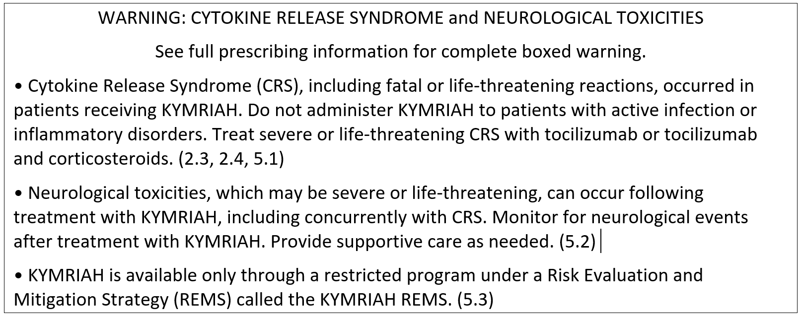 KYMRIAH® (tisagenlecleucel) package insert