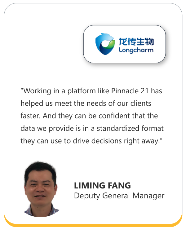 Testimonial of Pinnacle 21 by Longcharm Biomedicine
