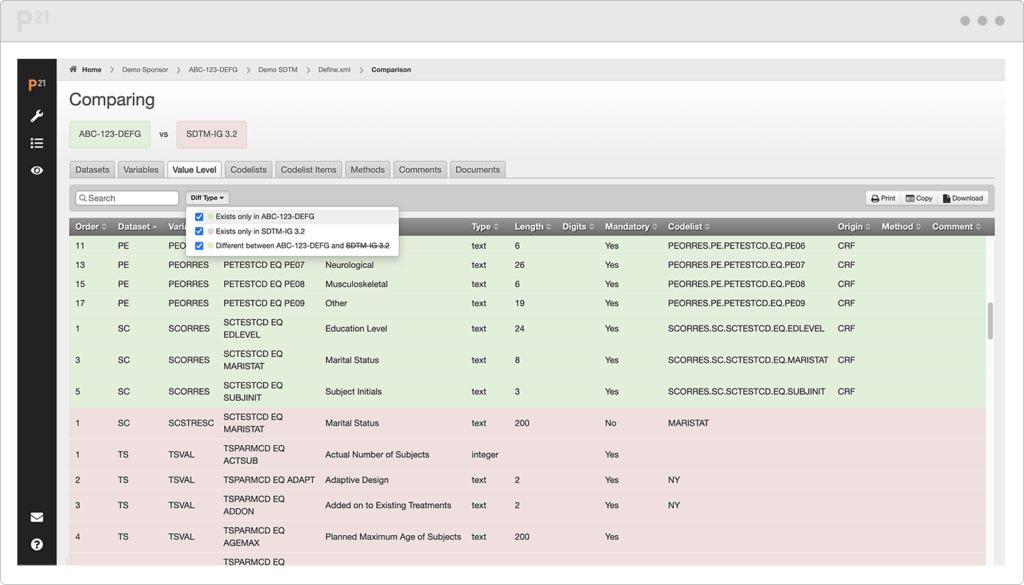 Clinical data validation - define-xml