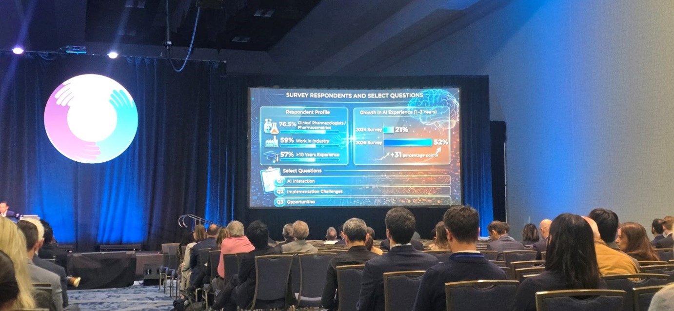 Panel discussion on AI in model-informed drug development at ASCPT 2026.