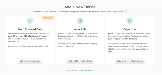 automated generation of define.xml in Pinnacle 21 Enterprise