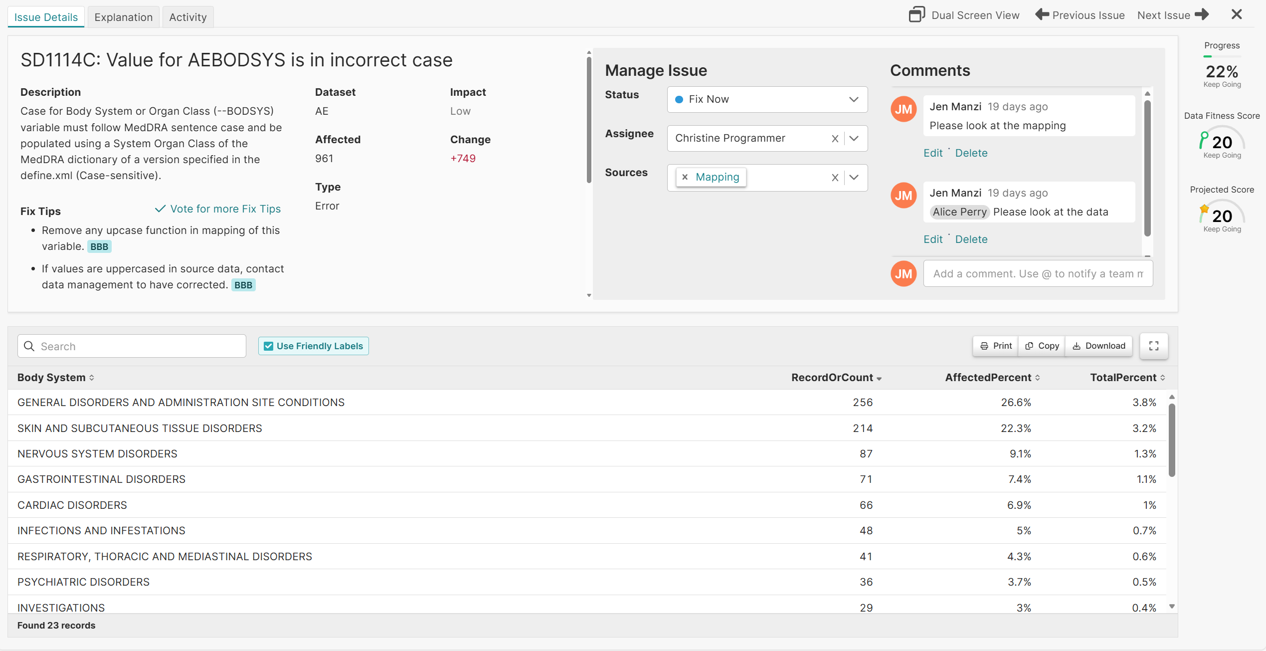 fix tips in Pinnacle 21 Enterprise